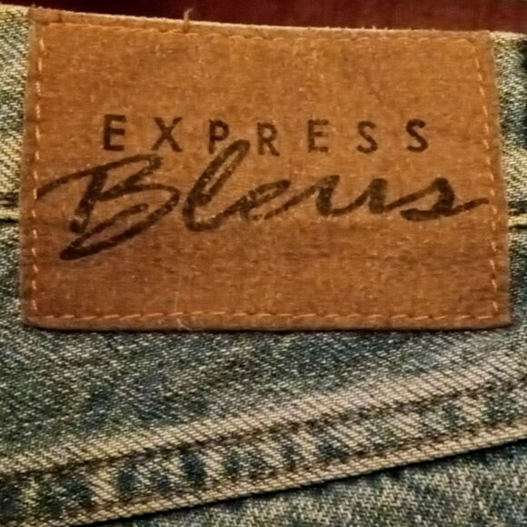 COOL Vintage Y2K Express Bleus Moda Flare Light Wash Blue Jeans Sz 9/10 Jr - Picture 6 of 16